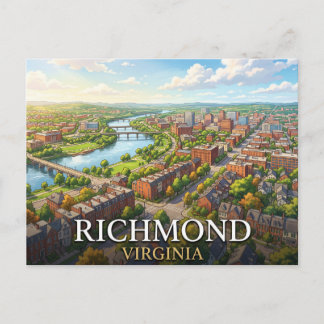Carte Postale Voyage à Richmond Virginie | Paysage urbain histor