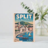 Carte Postale Voyage à Split Croatie Cité Rétro (Debout devant)