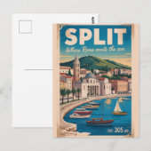 Carte Postale Voyage à Split Croatie Cité Rétro (Devant / Derrière)
