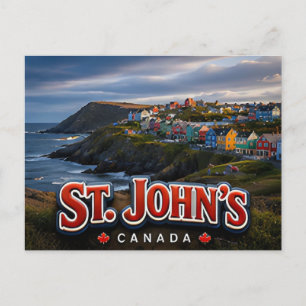 Carte Postale Voyage à St Johns Terre-Neuve Canada côte atlantiq