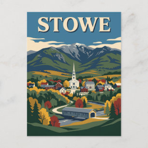 Carte Postale Voyage à Stowe Vermont Montagnes Vertes Feuillage