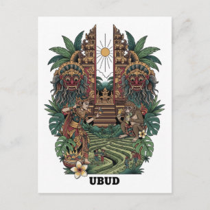Carte Postale Voyage à Ubud Bali Indonésie
