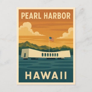 Carte Postale Voyage Ancien Mémorial de Pearl Harbor Hawaï Rétro