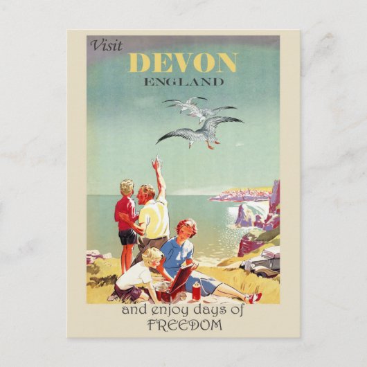 Carte Postale Voyage Angleterre Devon Vintage (Devant)