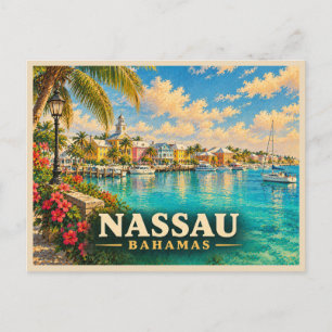 Carte Postale Voyage antique à Nassau Bahamas
