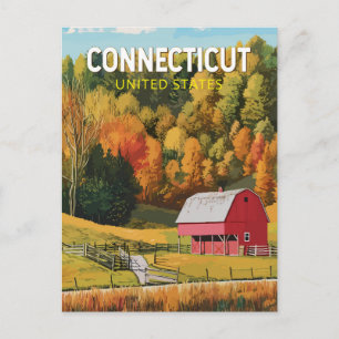 Carte Postale Voyage artistique vintage Connecticut