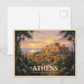 Carte Postale Voyage Athènes Grèce (Devant / Derrière)