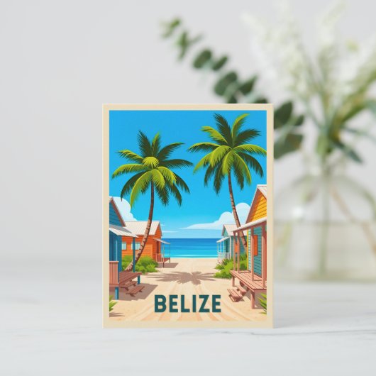 Carte Postale Voyage au Belize Plage Bord de Mer Caraïbes (Debout devant)