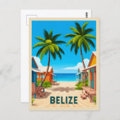 Carte Postale Voyage au Belize Plage Bord de Mer Caraïbes (Devant / Derrière)