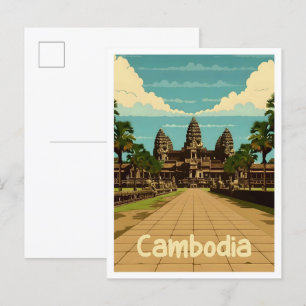 Carte Postale Voyage au Cambodge Vintage