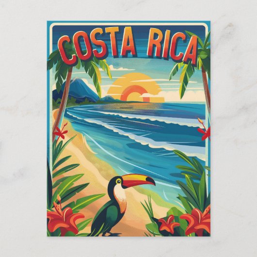 Carte Postale Voyage au Costa Rica vintage (Devant)