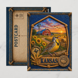 Carte Postale Voyage au Kansas vintage