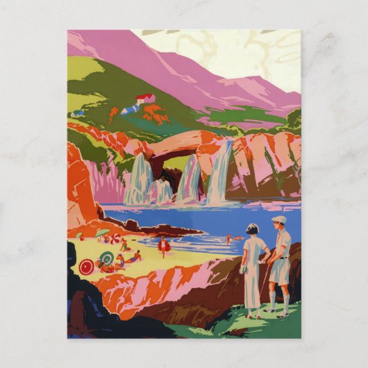 Carte Postale Voyage au Kuling, Chine, Golfeur et Paysage (Devant)