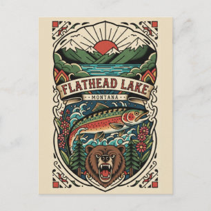 Carte Postale Voyage au lac Flathead Montana