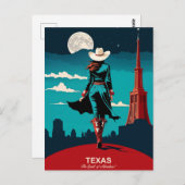 Carte Postale Voyage au Texas : L'esprit d'aventure (Devant / Derrière)