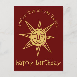 Carte Postale Voyage autour du soleil JEUX anniversaire PERSONNA