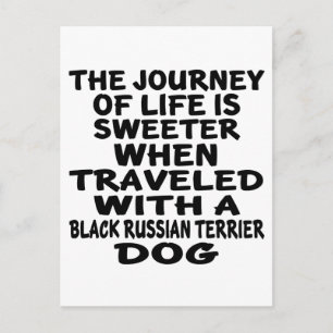 Carte Postale Voyagé Avec Un Partenaire Russe Noir Terrier Life