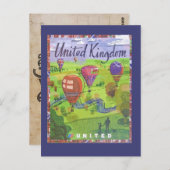 Carte postale Voyage Balloon Royaume-Uni (Devant / Derrière)