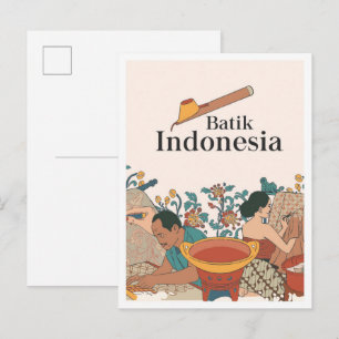 Carte Postale Voyage Batik Java Indonésie