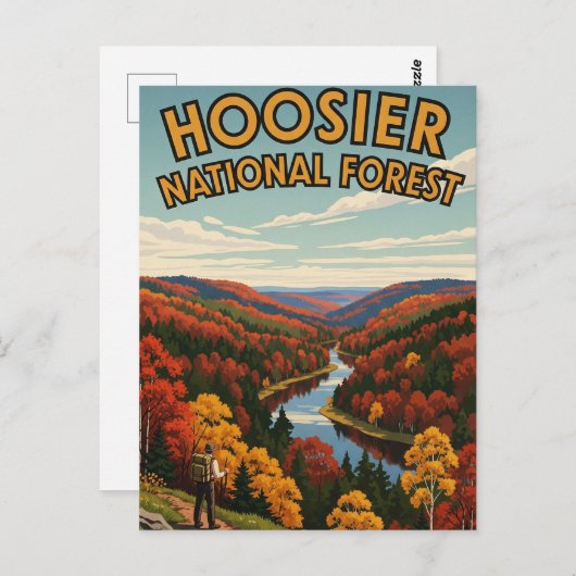 Carte Postale Voyage dans la forêt nationale de Hoosier dans l'I (Devant / Derrière)