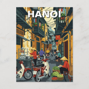 Carte Postale Voyage dans la ruelle de Hanoï Vietnam
