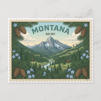 Carte Postale Voyage dans la station de montagne Big Sky au Mont