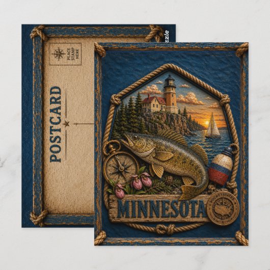 Carte Postale Voyage dans le Minnesota Rétro (Devant / Derrière)