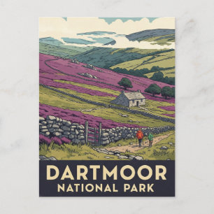 Carte Postale Voyage dans le parc national randonnée Dartmoor