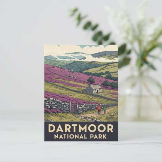 Carte Postale Voyage dans le parc national randonnée Dartmoor (Debout devant)