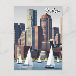 Carte Postale Voyage dans le port de Boston