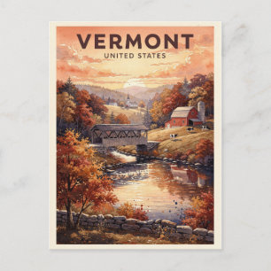 Carte Postale Voyage dans le Vermont USA Vintage