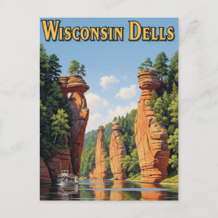 Carte Postale Voyage dans le Wisconsin Dells vintage