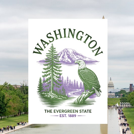 Carte Postale Voyage dans l'État Evergreen de Washington