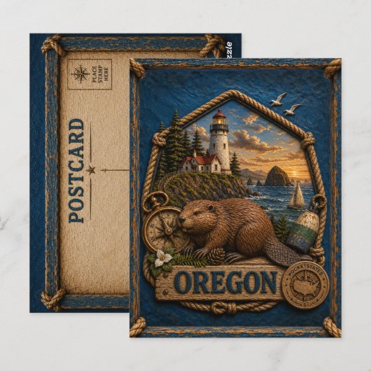 Carte Postale Voyage dans l'Oregon vintage (Devant / Derrière)