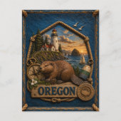 Carte Postale Voyage dans l'Oregon vintage (Devant)