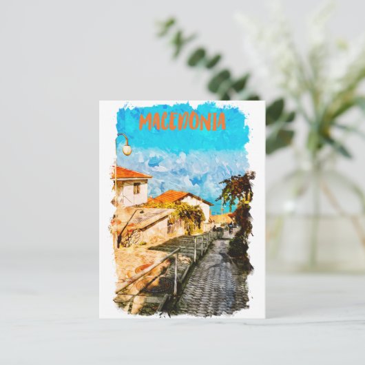 Carte Postale Voyage d'aquarelle balkanique en Macédoine (Debout devant)