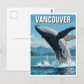 Carte Postale Voyage de baleine à bosse de l'île de Vancouver (Devant / Derrière)