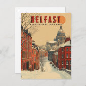 Carte Postale Voyage de Belfast vintage Winter (Devant / Derrière)