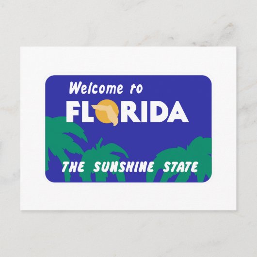 Carte Postale Voyage de bienvenue en Floride - USA Road Sign (Devant)