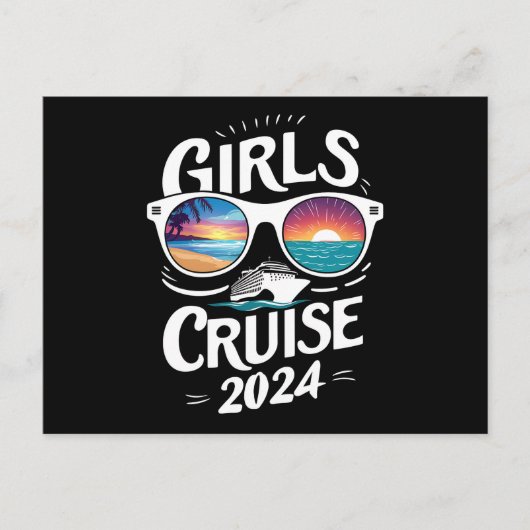 Carte Postale Voyage de croisière pour filles 2024 Amateurs de v (Devant)