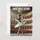 Carte Postale Voyage de danseuse de ballet de Moscou (Devant / Derrière)