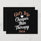 Carte Postale Voyage de fille 2024 moins cher que les vacances d (Devant / Derrière)