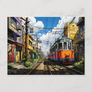 Carte Postale Voyage de l'acier : Captivant le train inspiré