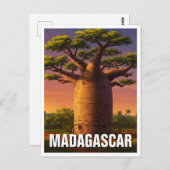 Carte Postale Voyage de l'arbre du baobab à Madagascar (Devant / Derrière)