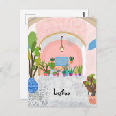 Carte Postale Voyage de Lisbonne coloré (Devant / Derrière)