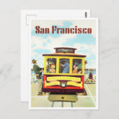 Carte postale voyage de San Francisco funiculaire (Devant / Derrière)