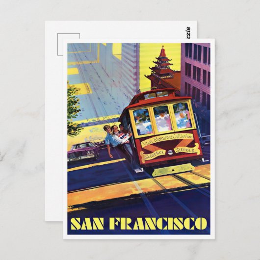 Carte postale voyage de San Francisco funiculaire (Devant / Derrière)