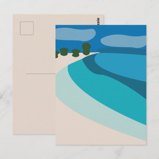 Carte Postale Voyage de vacances à la plage (Devant / Derrière)