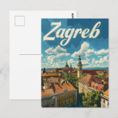 Carte Postale Voyage de Zagreb Vintage (Devant / Derrière)
