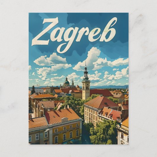 Carte Postale Voyage de Zagreb Vintage (Devant)